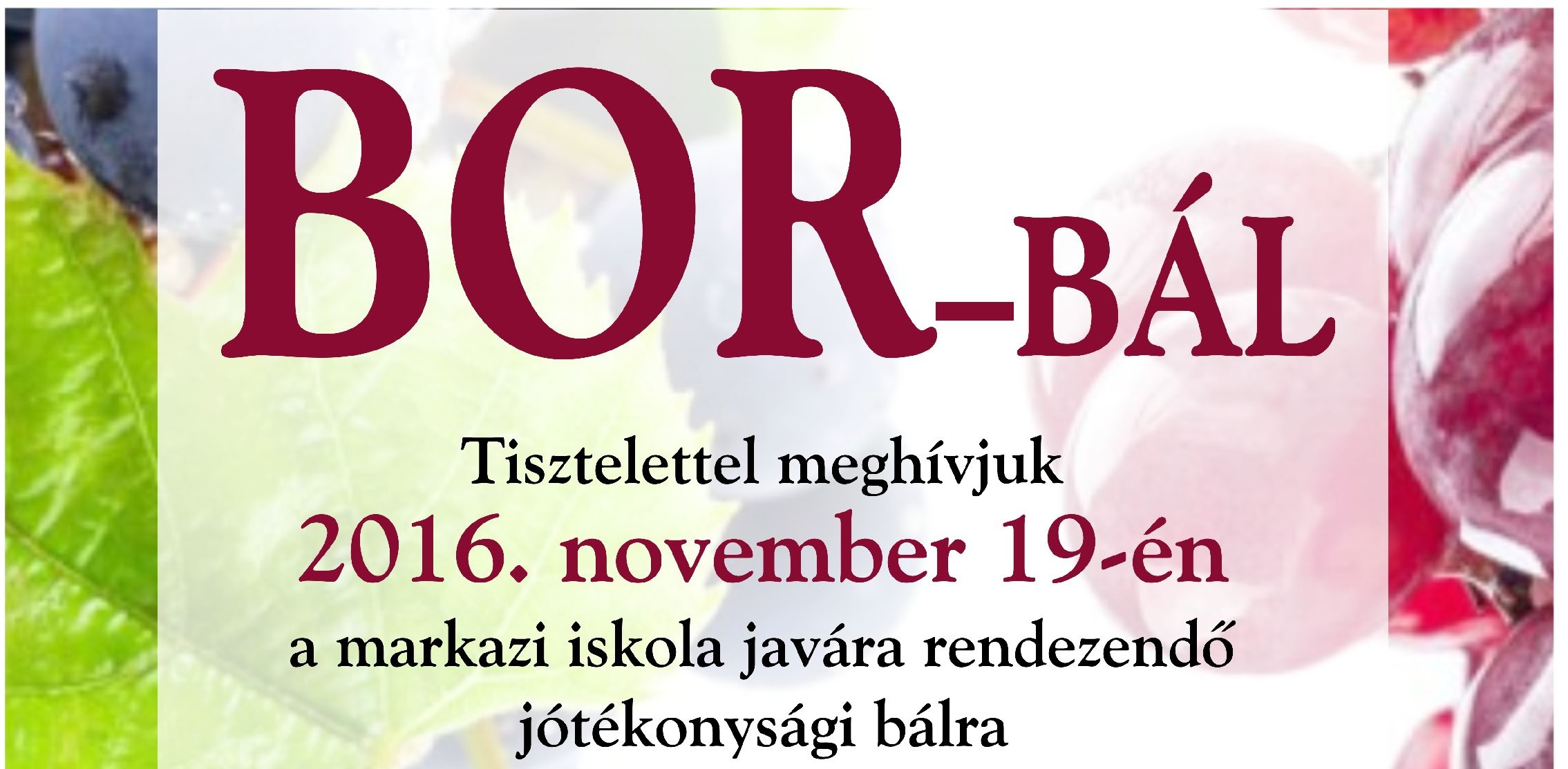 ISKOLAI JÓTÉKONYSÁGI BÁL – BOR-BÁL